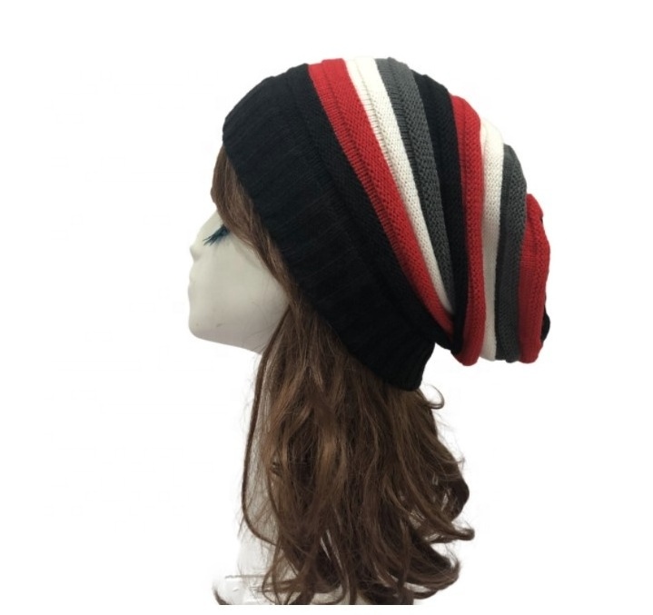 Men's Women's Knit Ski Hat Hip-Hop Jamaican Rasta Stripe Winter Warm Hat Long Knit Hat