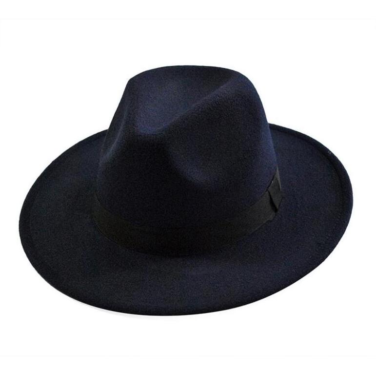 2023 High Quality Man Wide Brim Panama Style Jazz Hat Wool Felt Fedora Hats for Women Unisex