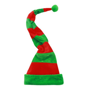 2023 Best Selling Long Striped Felt Plush Elf Hat Striped Bell Holiday Theme Hat Santa Claus Gifts  Hats