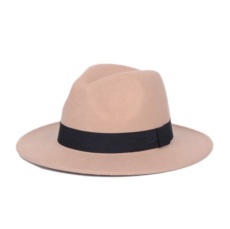 2023 High Quality Man Wide Brim Panama Style Jazz Hat Wool Felt Fedora Hats for Women Unisex