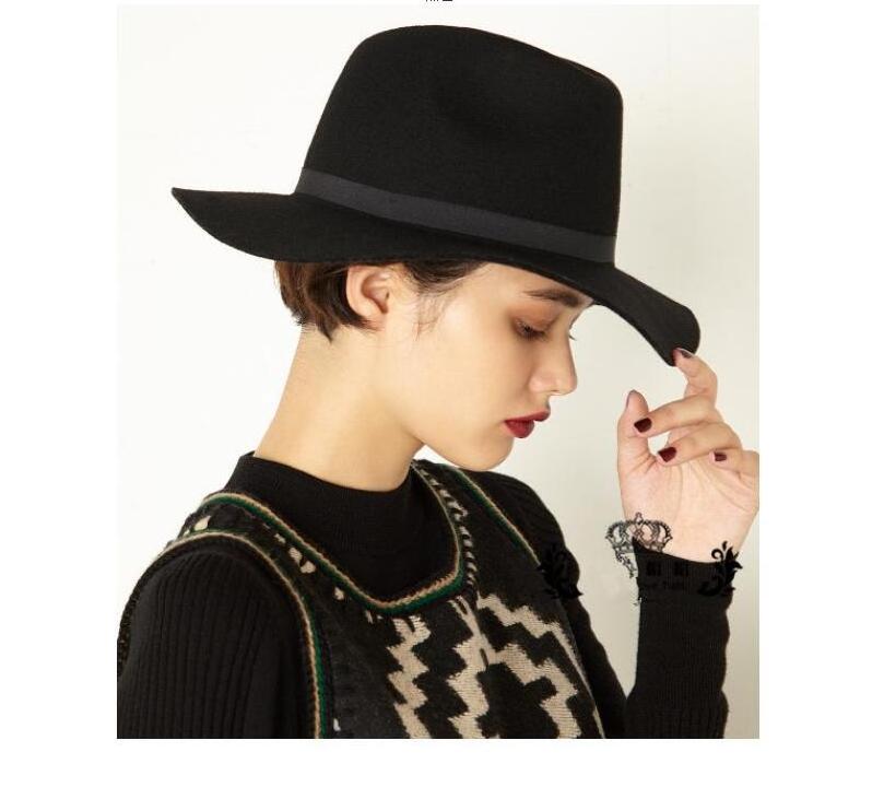 2023 High Quality Man Wide Brim Panama Style Jazz Hat Wool Felt Fedora Hats for Women Unisex