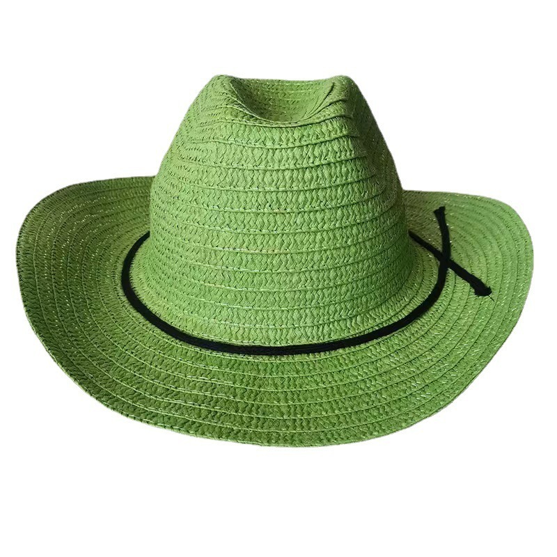 Customized Green straw hats summer Top Sun Hats  Elegant Wide Large Brim Beach mexico hat cowboy caps  made in mexico wholesale