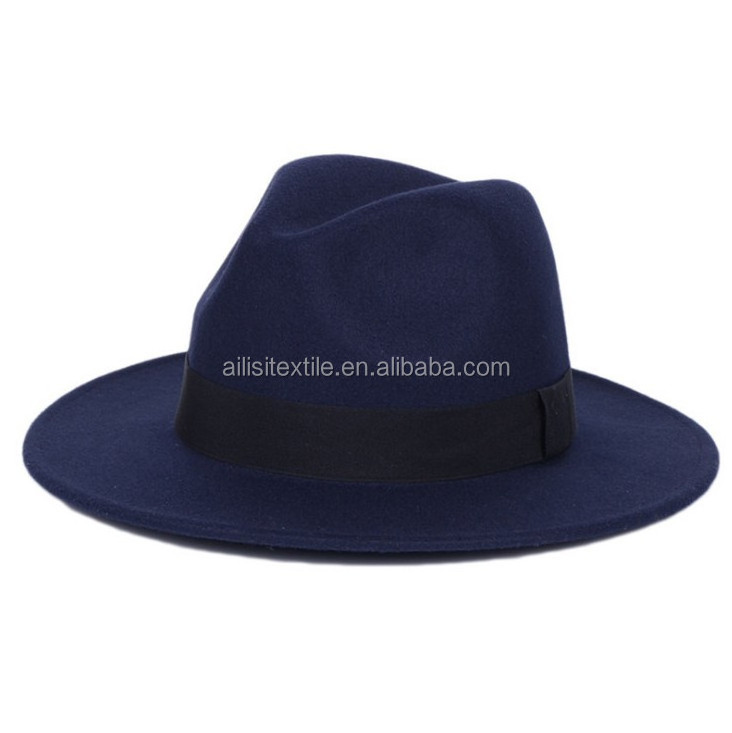 2023 High Quality Man Wide Brim Panama Style Jazz Hat Wool Felt Fedora Hats for Women Unisex