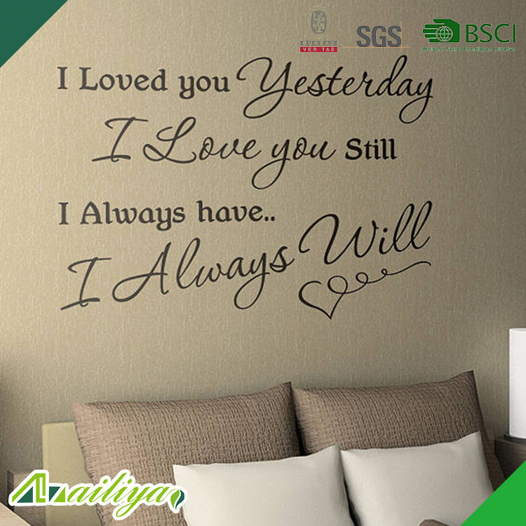 ALY-QWS080 New Products Waterproof Non-toxic Quotes New Design Cheap Vinyl Inspirational Wall Sticker