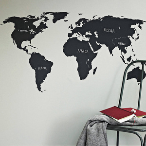 Ins Hot-selling World Map Wall Decal Whole Removable Pvc Vinyl World Map Wall Paper Decoration Sticker