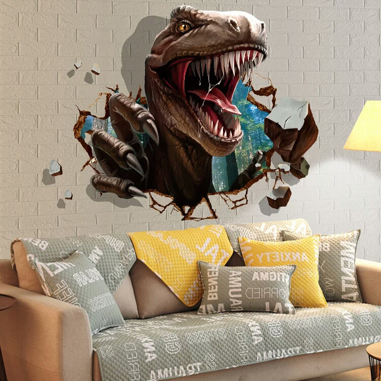 New 3D sticker PVC room Dinosaur decor wall sticker for home decoration removable,3D Wall Stickers