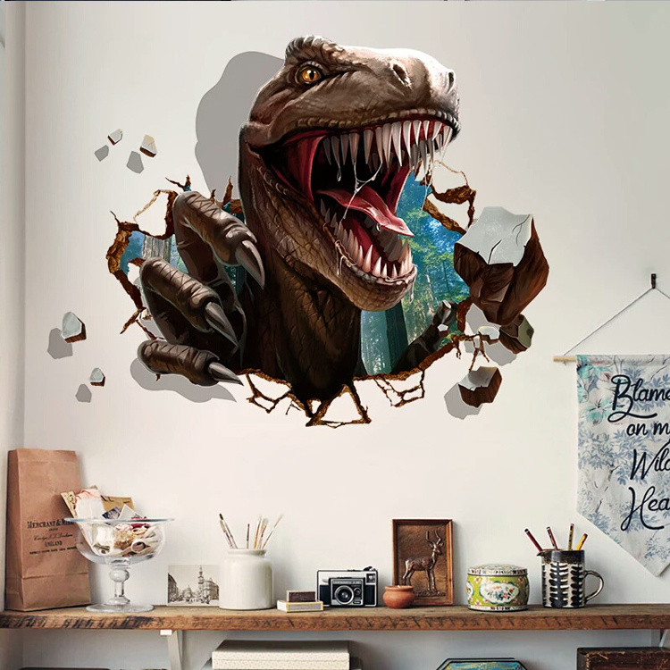 New 3D sticker PVC room Dinosaur decor wall sticker for home decoration removable,3D Wall Stickers