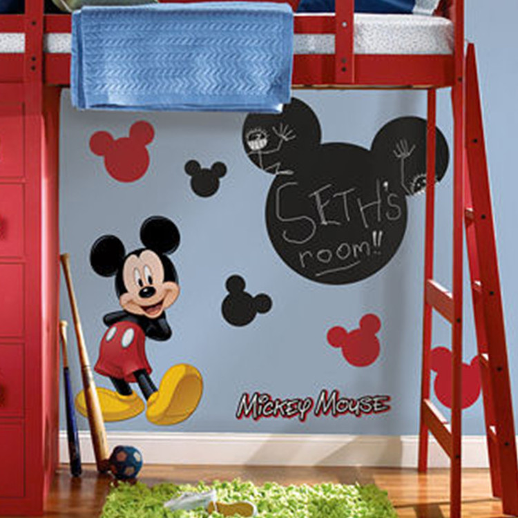 Kids Room Decoration Erasable Mickey Mouse Shaped Chalkboard Sticker Wall Stickers