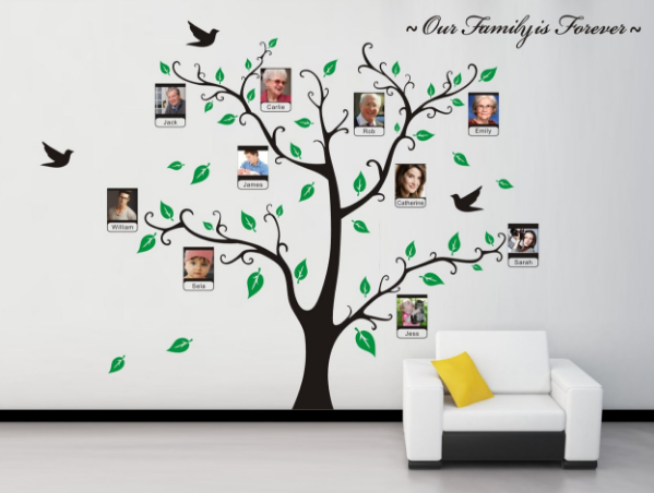 Custom Removable High Quality 3D PVC Home Decoration Family Memory Tree Wall Decal,Living Room Art House Decor Wall Sticker