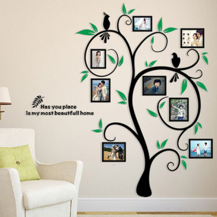 Custom Removable High Quality 3D PVC Home Decoration Family Memory Tree Wall Decal,Living Room Art House Decor Wall Sticker