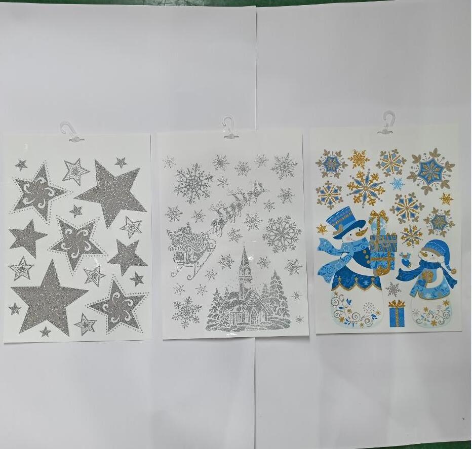 BSCI Home decor custom removable self adhesive cute 3d christmas snowflakes wall window stickers