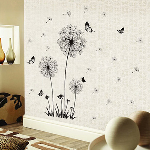 Living room TV background wall stickers,bedroom decorative vinyl wall stickers,wall decals stickers dandelions wall stickers