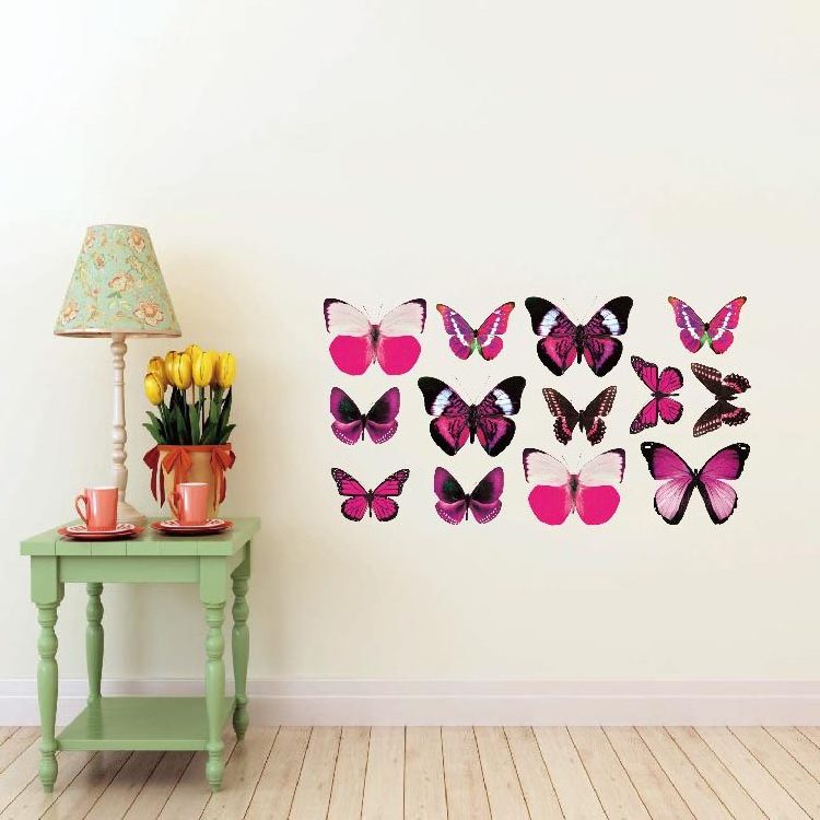 Trade Assurance Various Custom Cartoon Butterfly Sticker,Beautiful PVC 3D Butterfly Wall Sticker in Kids Rooms