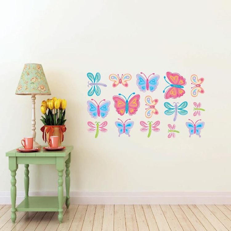 Trade Assurance Various Custom Cartoon Butterfly Sticker,Beautiful PVC 3D Butterfly Wall Sticker in Kids Rooms