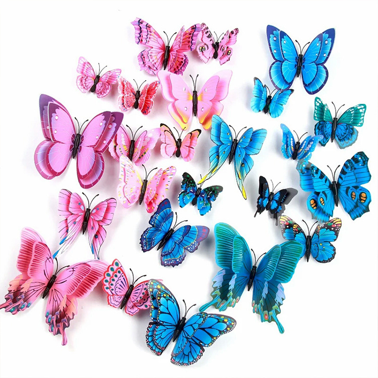 Trade Assurance Various Custom Cartoon Butterfly Sticker,Beautiful PVC 3D Butterfly Wall Sticker in Kids Rooms