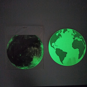 BSCI peel and stick kids room vinyl glow In dark sticker, luminous fluorescence earth wall sticker