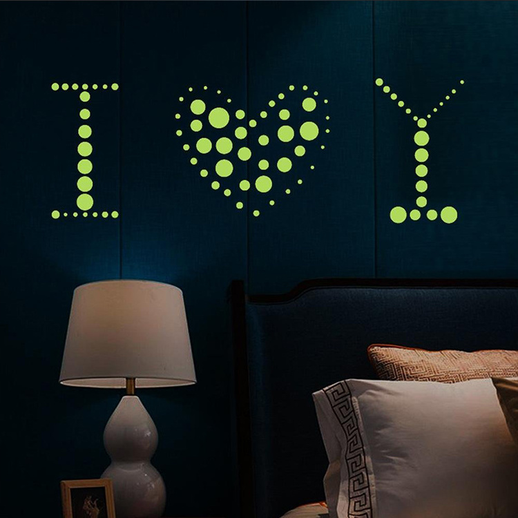 High Quality Kids Bedroom Beautiful Fluorescent 3D Glow In The Dark Moon Stars Wall Stickers