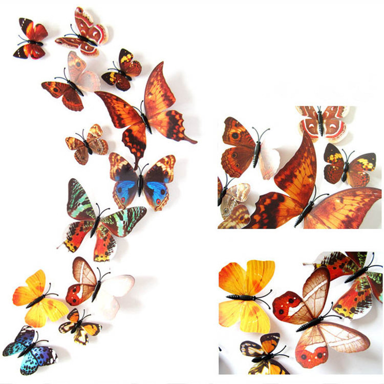 Children Room Various Of Vivid Fascinating Kids 3D Butterfly Decor Wall Stickers,Butterfly 3D Wall Stickers