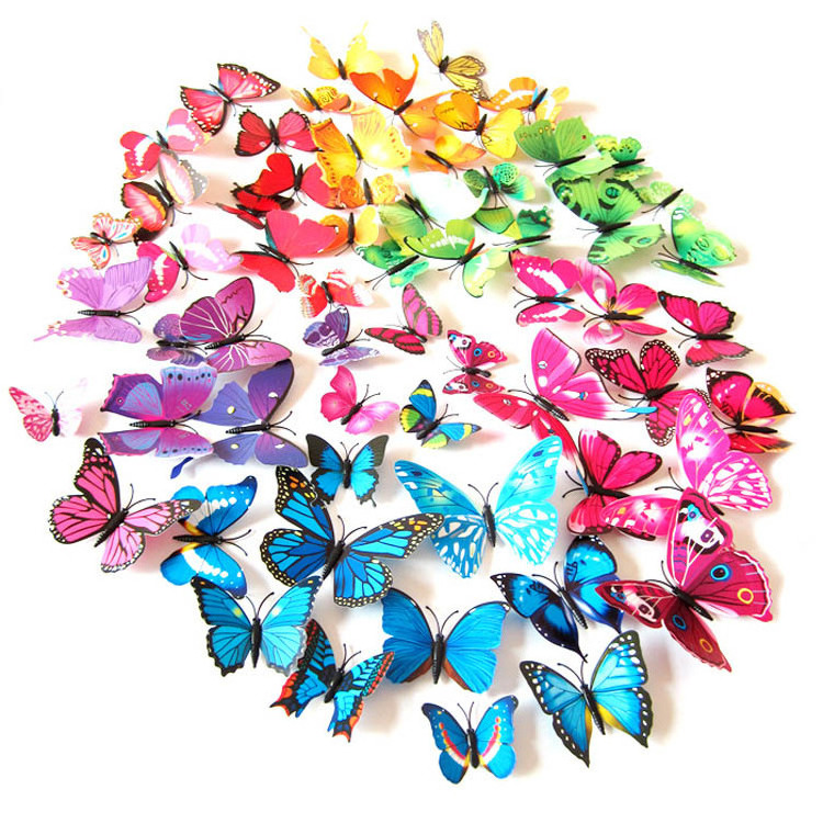 Children Room Various Of Vivid Fascinating Kids 3D Butterfly Decor Wall Stickers,Butterfly 3D Wall Stickers