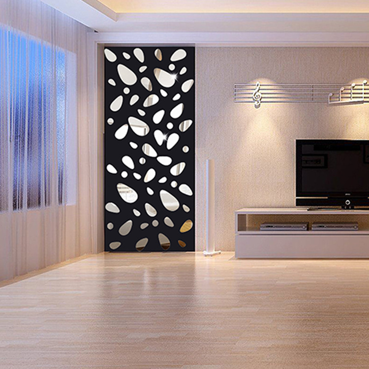 Modern Art DIY Home Decor 3D Mirror Removable Wall Sticker For Living Room Bedroom TV background Mirror Mural Wall Decal