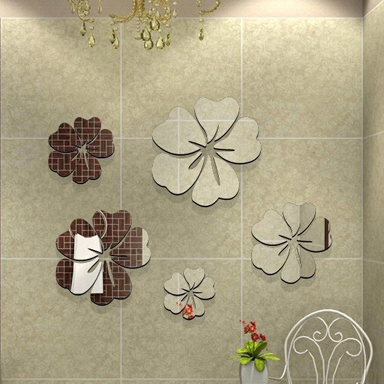 Beautiful Flower Acrylic Wall Mirrored Sticker