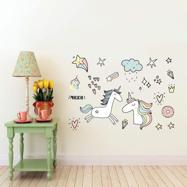 Removable Home Decor Baby Room PVC Vinyl Unicorn Wall Stickers