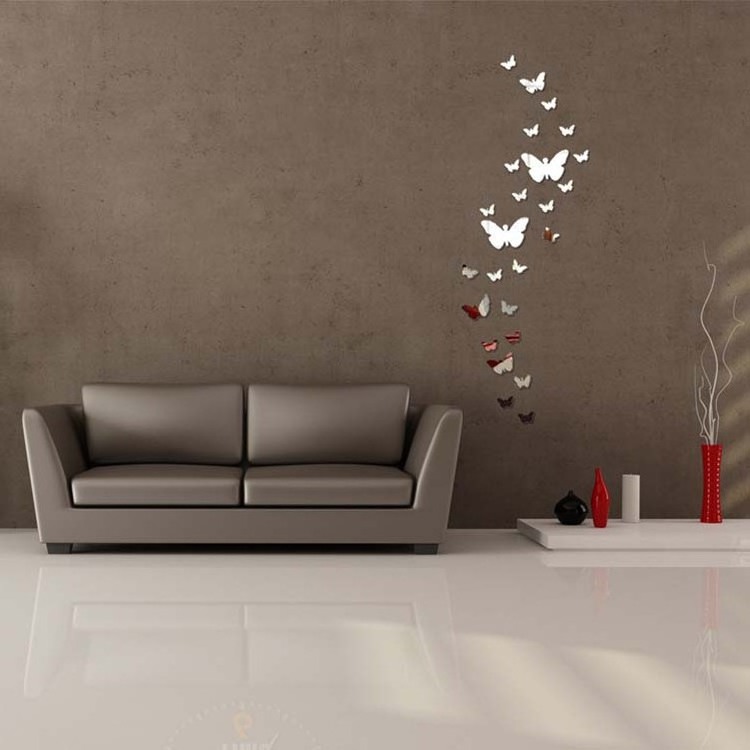 Self Adhesive Decorative Baby Room Acrylic Butterfly Wall Mirror Stickers For Party Wedding Decor