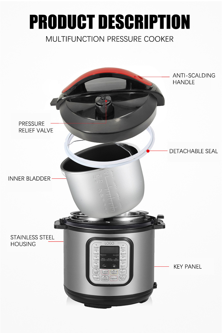 Olla De Presion Electrica Inteligente Cocinas Electric Pressure Cooker 12L