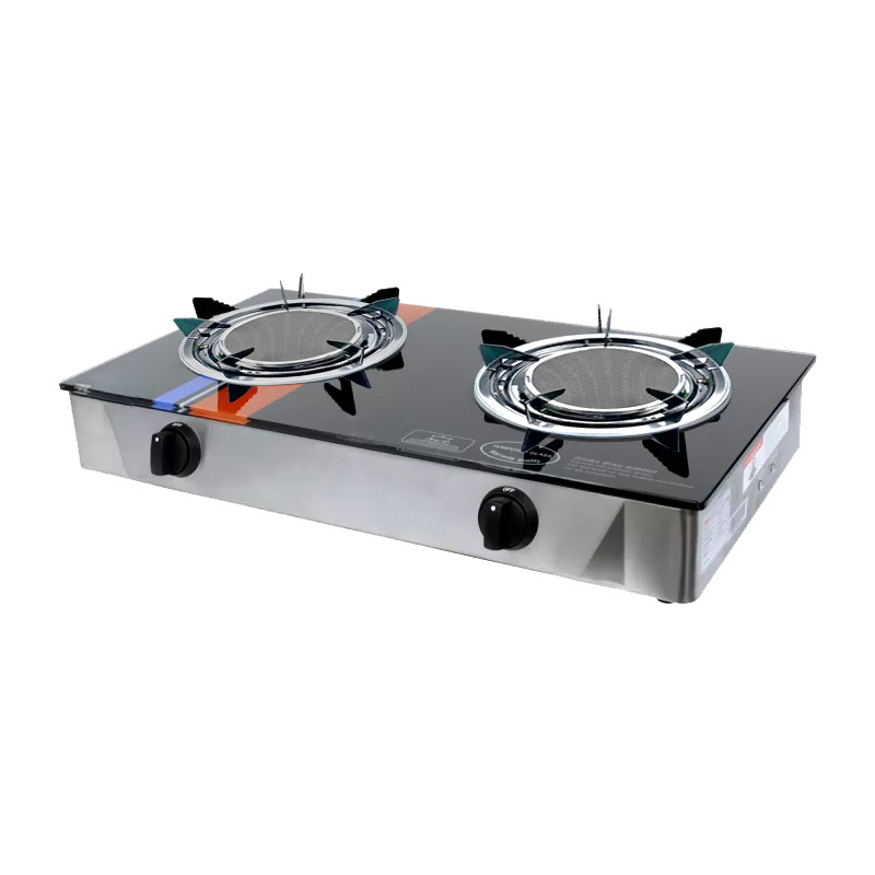 Guangdong Household Hydrogen Propane Gas 2 Burner Table Gas Stove Stand