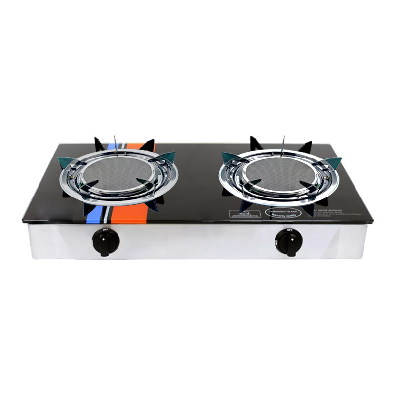 Guangdong Household Hydrogen Propane Gas 2 Burner Table Gas Stove Stand