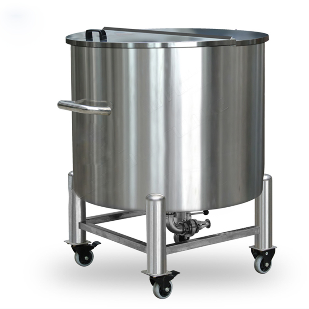 200l 1000l 5000l Storage tank with bottom butterfly valve discharge handle Open top oil tank stainless steel water tank