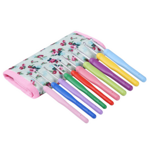 New 2.0mm-6.5mm 10pcs/Set Crochet Hooks Knitting Needles Multi-color Smooth Plastic Grip Handle With Case crochet hook case