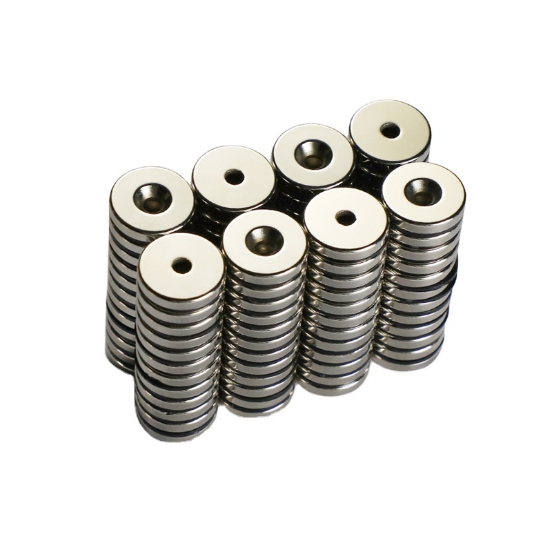 Strong Rectangular Pot Magnets with Counter Bore Countersunk Hole Magnets With Mounting Screws