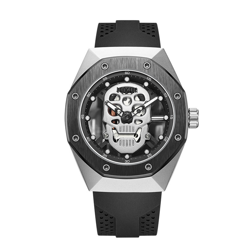 Baogela fashion GENTS WATCH original Silicone Tape waterproof skeleton sports Reloj Watch