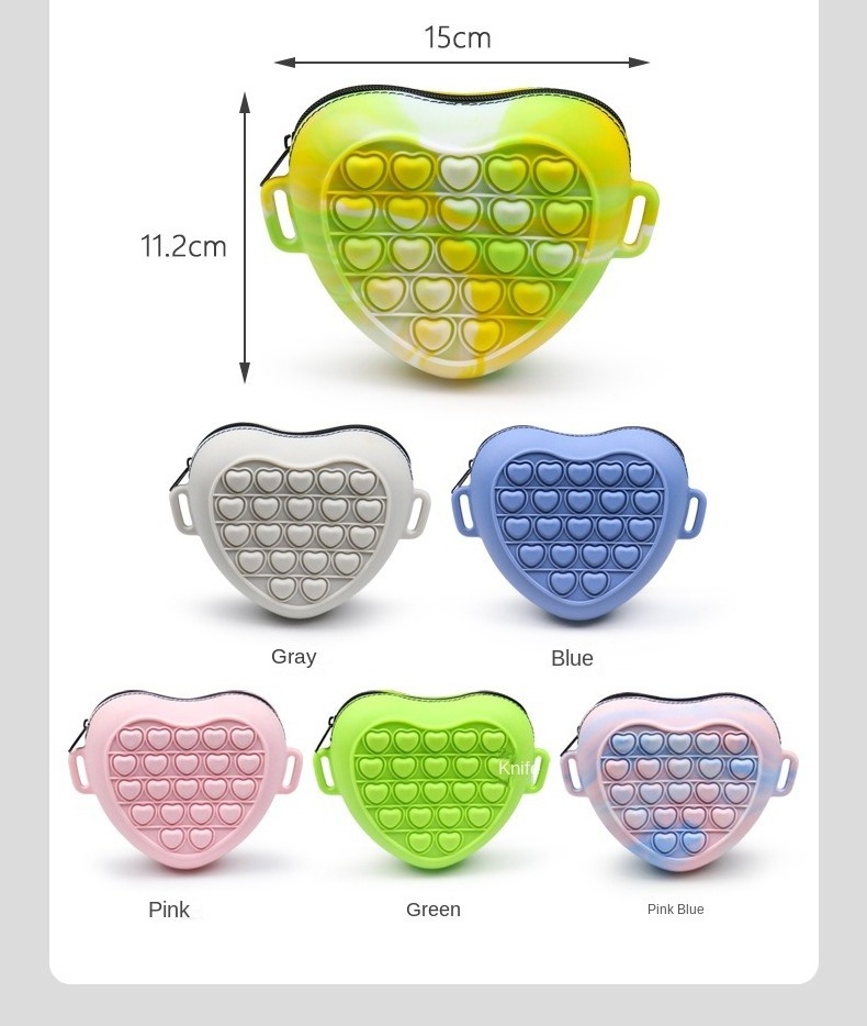 3D Fidget Push Bubble Bag Shoulder Purse Pet Cat Dog Food Storage Bag Handbags Soft Silicone Portable Purses For Outdoor