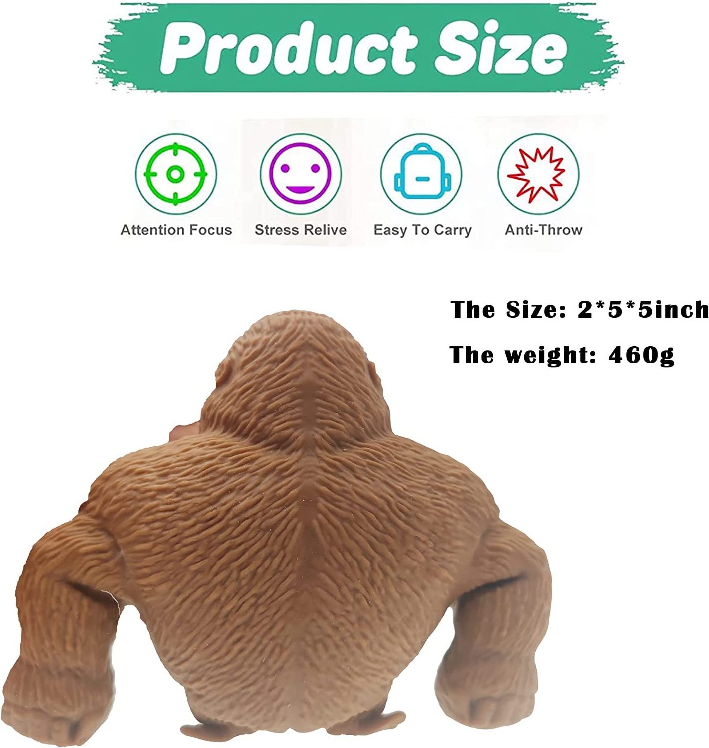 2023 Sand Filled Big Green Head Fish Figure Fidget Squeeze Toy Stress Relief Toys Monkey Tiger Model Soft Stretchy Gorilla Toy