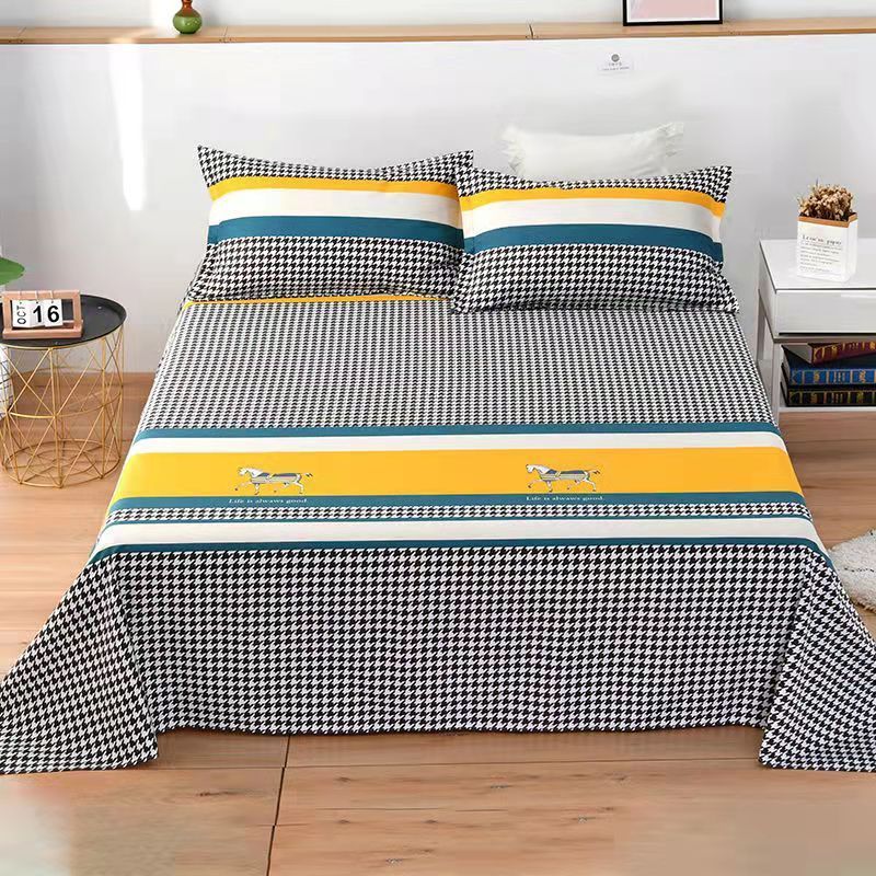 Aimaylai Cheap Custom Logo King Full Size Soft Flat Bed Sheets Home 3Pcs Microfiber 100% Polyester Printed Bedsheet Bedding Sets