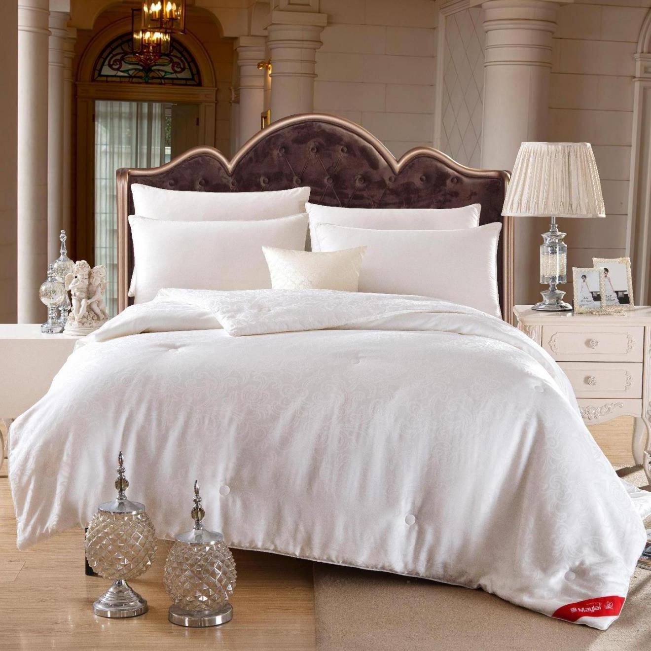 100% Pure Chinese silk Comforter Inner White Summer Hotel Home Quality Super Soft King Duvet Insert Quilt