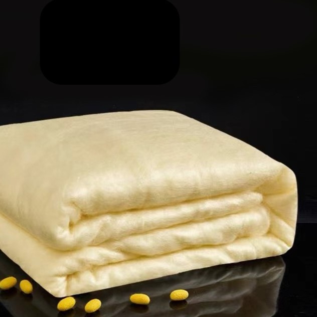 Wholesale High Quality 100% Pure Silk Raw Material Fabric 6 A Silk Wadding Comforter Pillow Filling White Golden 100 Silk