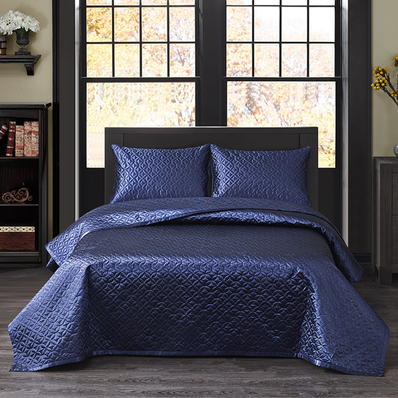 Colchas De Lujo Luxury Polyester Microfiber Quilted Bedsheet Bedspread Comforter Cover Pillowcase Bedding Set