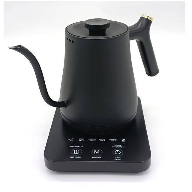 Black Stainless Steel Variable Temperature Gooseneck Electric Coffee Kettle for Pour Over Coffee Tea