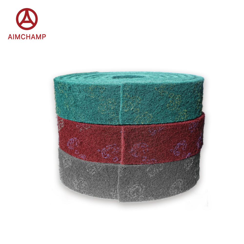 High quality industrial use red green grey white aluminium oxide Non-woven abrasive pad scouring sanding rolls