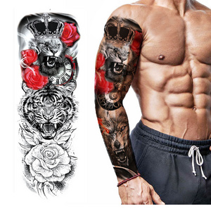 Water Transfer Skull Full Arm Sleeve Temporary Tattoo For Adult