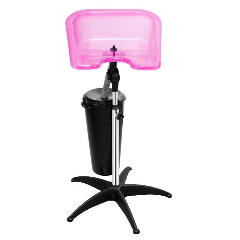 Adjustable height shampoo basin bowl pink water tank salon barbers hair washing