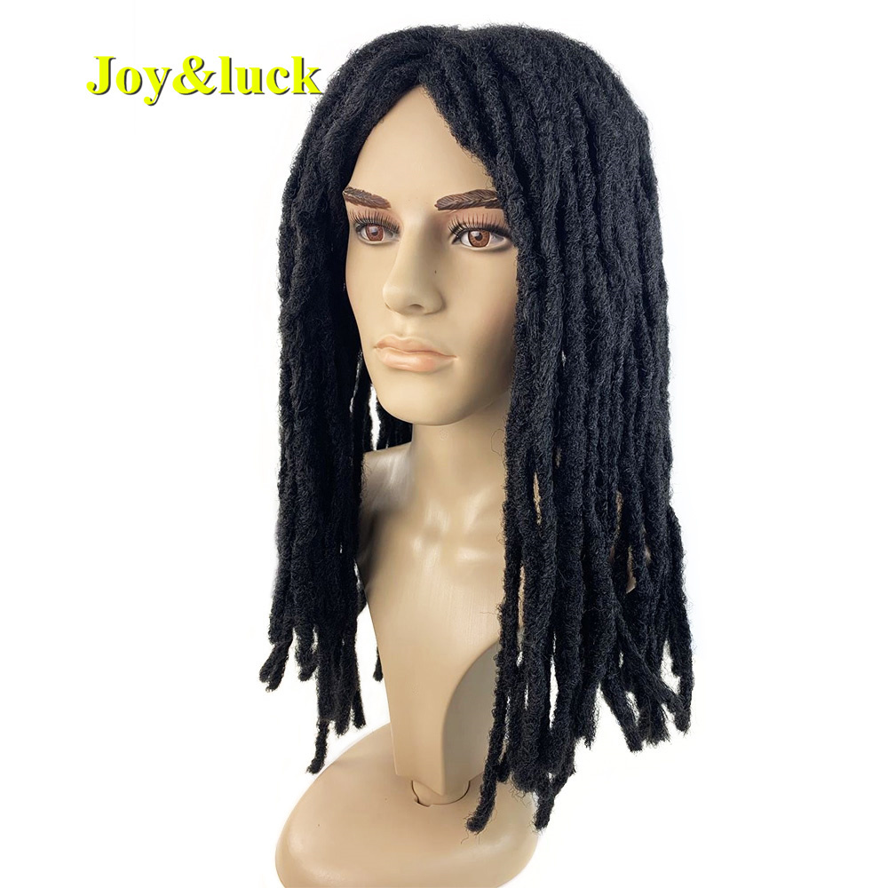 Long Dreadlocks Wig For Men Synthetic Black Dreadlock Straight Crochet Hair Braiding Middle Part Hair Wigs Daily Or Cosplay Wig