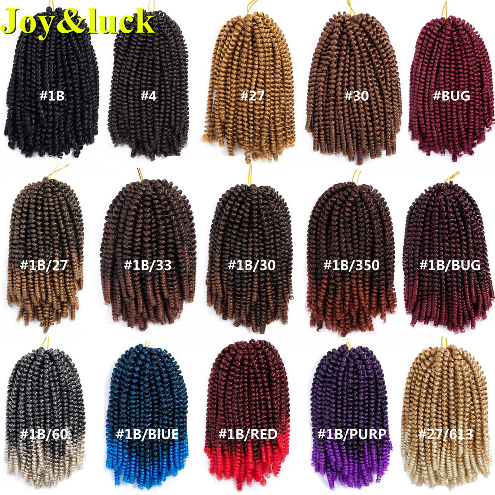 Wholesale Braids Synthetic Hair Extension 12 Inch Kinky Curly Crochet Braiding Braids 30 Roots Soft Colored Spring Twist Hair