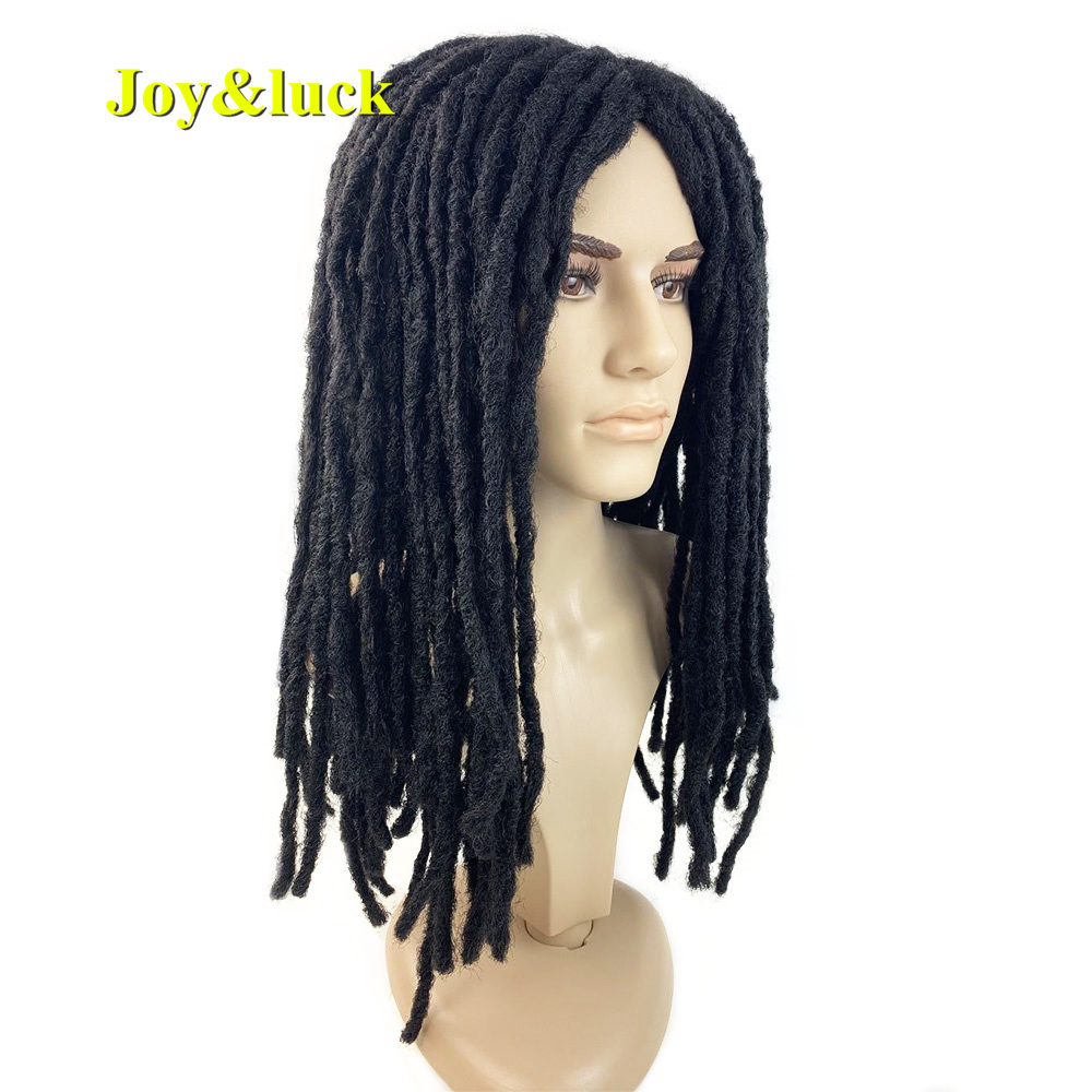 Long Dreadlocks Wig For Men Synthetic Black Dreadlock Straight Crochet Hair Braiding Middle Part Hair Wigs Daily Or Cosplay Wig