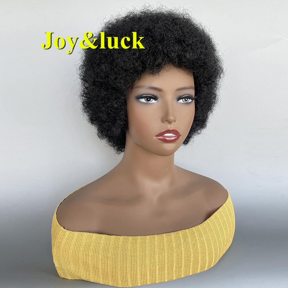 Wholesale Price African Women's Wig Short Mushroom Head Style Hair Ombre  Grey Afro Curly High Quality Women's Synthetic Wig