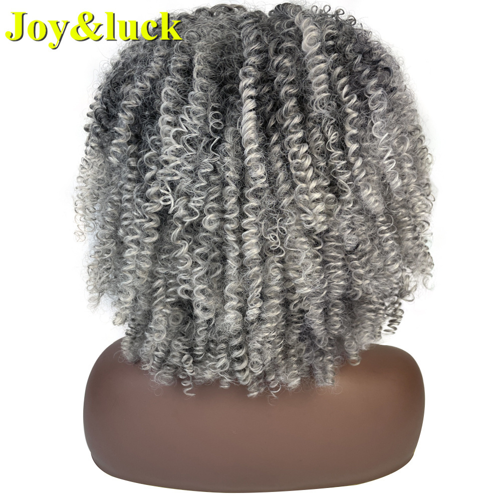 African Women's Wholesale Price Wig Heat Resistant Fiber Dark Root Ombre 350 Color Natural Short Kinky Curly Synthetic Hair Wigs