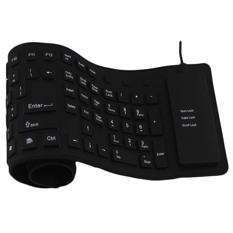 Top Sales Soft 109 Keys Silicone Keyboard Wired Silent Keyboard Waterproof Cleaning Flexible USB Keyboard